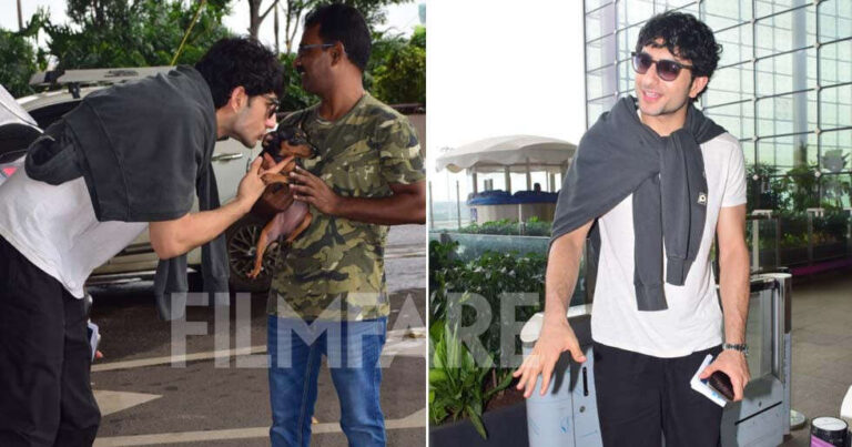 PHOTOS: Ibrahim Ali Khan Shares an Adorable Moment With His Dog Bambi at The Airport