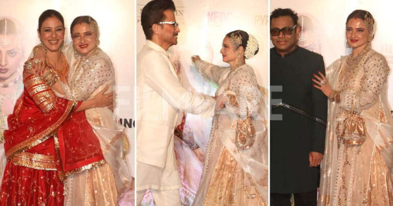 Rekha Dazzles at The Umrao Jaan Screening, Welcomes AR Rahman With a Kiss, Dances With Anil Kapoor