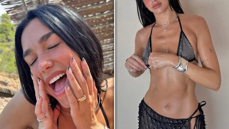Dua Lipa Soaks Up Sun in Tiny Silver Bikini on Vacation