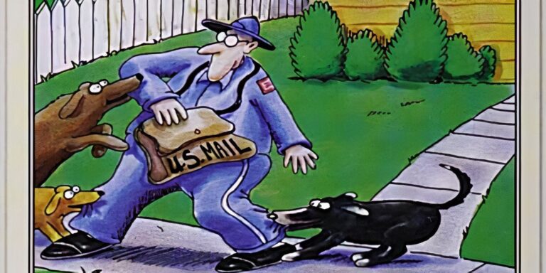 10 Funniest Far Side Comics That Take the Dog Vs. Mail Carrier Rivalry Way Too Far