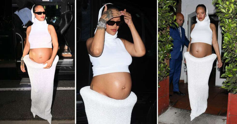 Rihanna’s All-white Ensemble Is a Perfect 10 When It Comes to Maternity Fashion.