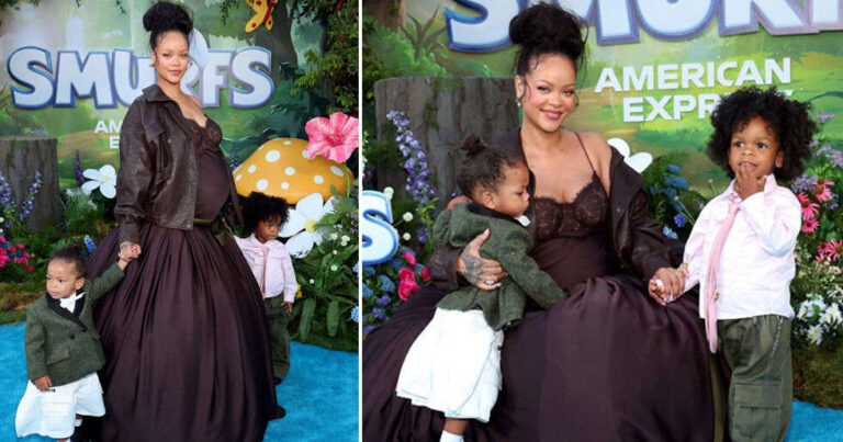 Rihanna Makes an Adorable Appearance With Her Kids at The Smurfs Premiere in LA