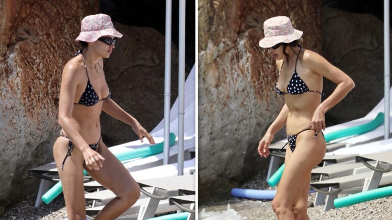 Irina Shayk Stuns in Polka Dot Bikini on Summer Getaway to Capri