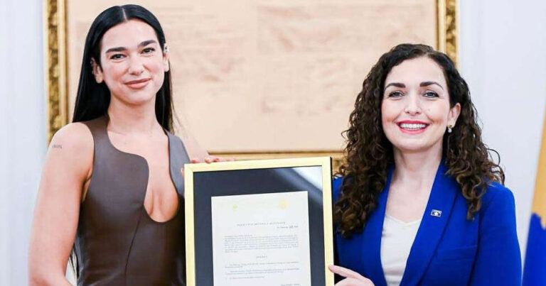 Dua Lipa Granted Kosovan Citizenship By President Vjosa Osmani