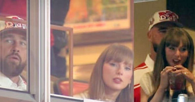 Taylor Swift shows off her ring in first public outing with Travis Kelce after engagement