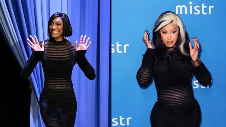Who Wore It Better? A’ja Wilson and Cardi B Both Captured in a Black Vintage-Inspired Mugler Dress