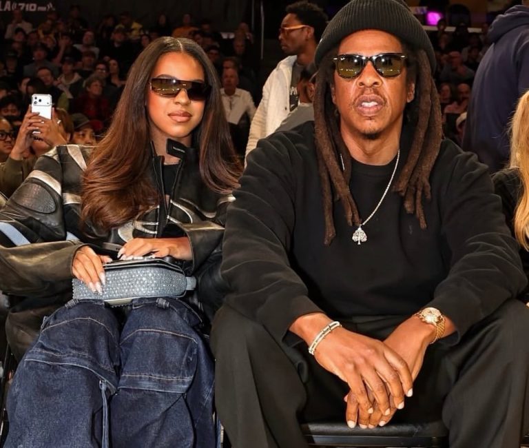 Jay-Z and Blue Ivy Meet LeBron James at the Lakers Game, with Blue Wearing the Same Isabel Marant Sneakers Made Famous by Beyoncé