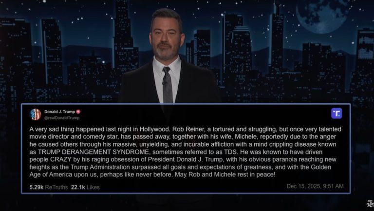 Jimmy Kimmel Comes Out Swinging at Trump Over Rob Reiner Comments