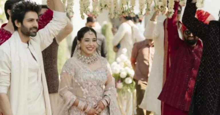 Watch: Kartik Aaryan grooves with sister Kritika Tiwari during her bridal entry