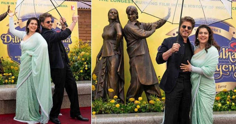 PHOTOS: Shah Rukh Khan and Kajol Inaugurate DDLJ-inspired Statue in Leicester