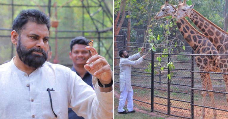 Photos: Pawan Kalyan Adopts Two Giraffes on His Mother’s Birthday
