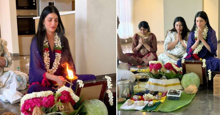 Shruti Haasan Performs Housewarming Pooja After Moving Into Her New Chennai Home
