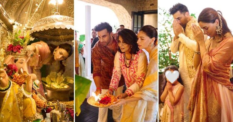 Photos: Alia Bhatt Gives a Glimpse Into Her Ganpati Celebrations With Ranbir Kapoor, Raha and More