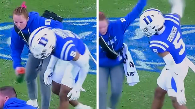 Duke Football Player Catches Backlash for Swatting at Female Medical Trainer